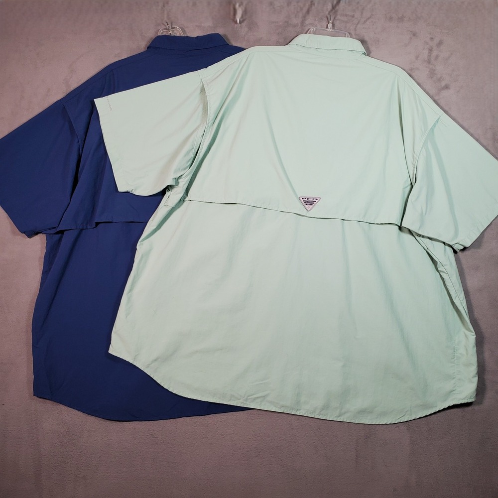 Lot of 2 Columbia Fishing Shirt Mens 3X Blue Green PFG Bahama Vented Omni Shade - Picture 3 of 10